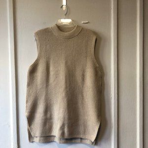 Tan H&M Mock Neck Sweatervest